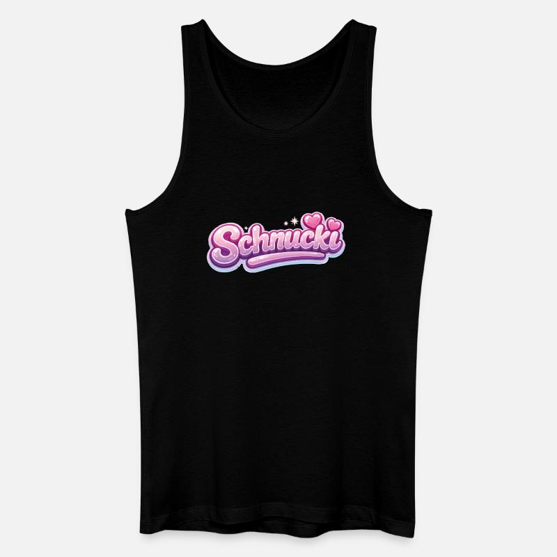 Schnucki Pink Bubble Schrift - Männer Bio Tank Top - Schwarz
