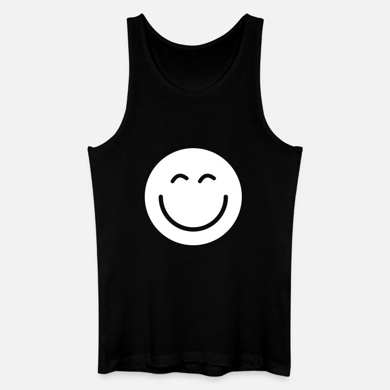 Smiley lächle gute Laune - Männer Bio Tank Top - Schwarz