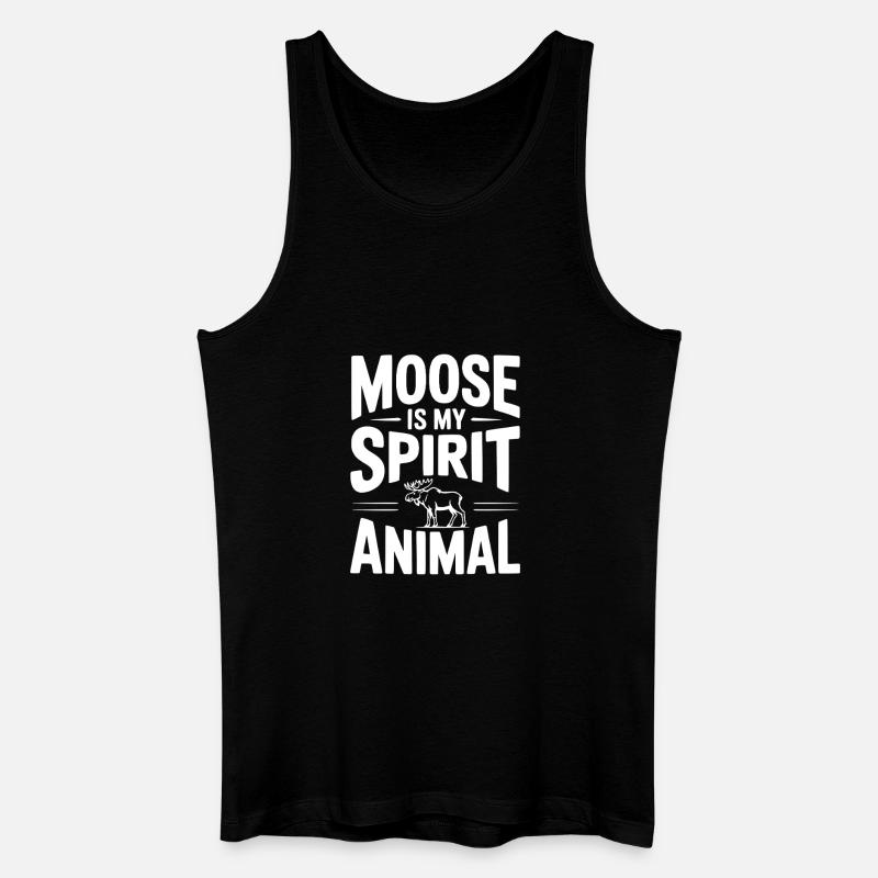 Elch ist mein Geisttier - Männer Bio Tank Top - Schwarz