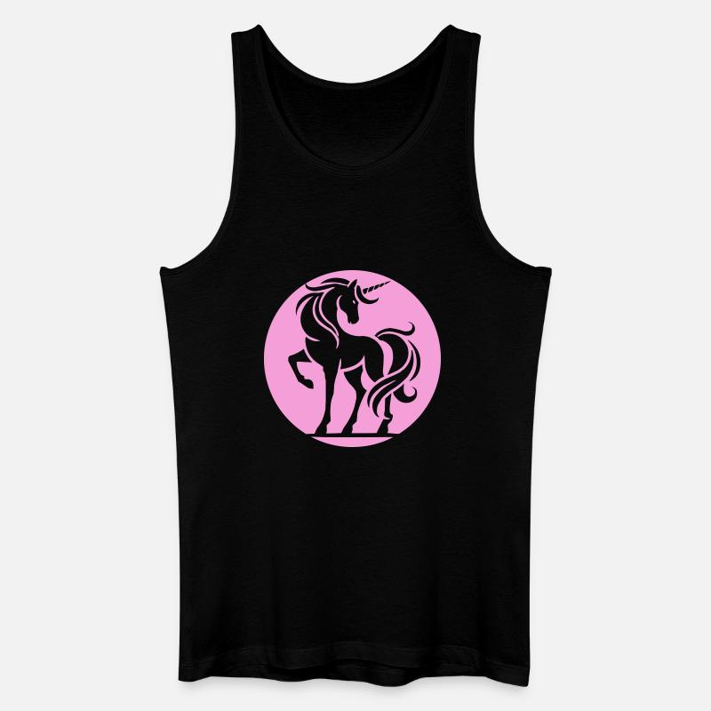 Rosa Einhorn Silhouette Kreis - Männer Bio Tank Top - Schwarz