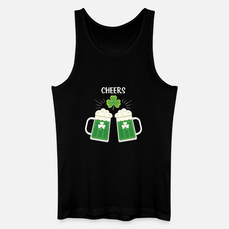Bier und Klee zur Feier - Männer Bio Tank Top - Schwarz