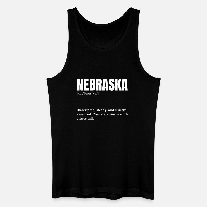 Nebraska Bold Typo Emblem - Männer Bio Tank Top - Schwarz
