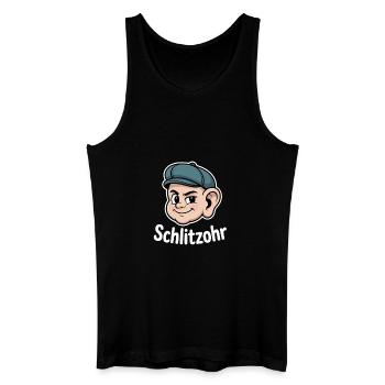 Schlitzohr Frecher Cartoon Kopf mit Muetze - Männer Bio Tank Top - Schwarz - Vorne