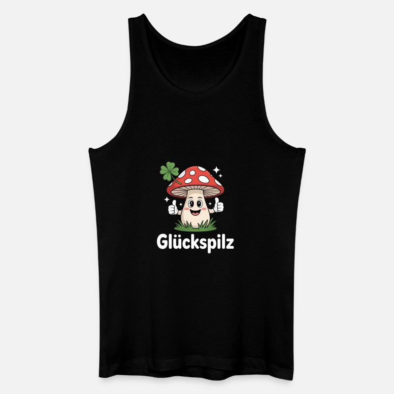 Lucky Funny Toadstool with Shamrock - Men’s Organic Tank Top - black