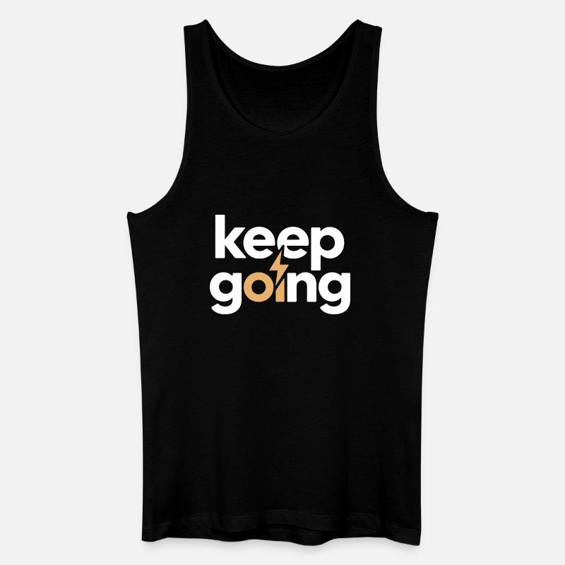 Keep Going - Motivation & Energie Blitz - Männer Bio Tank Top - Schwarz