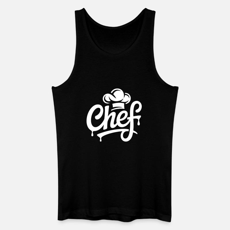 Kochchef Logo Schriftzug - Männer Bio Tank Top - Schwarz
