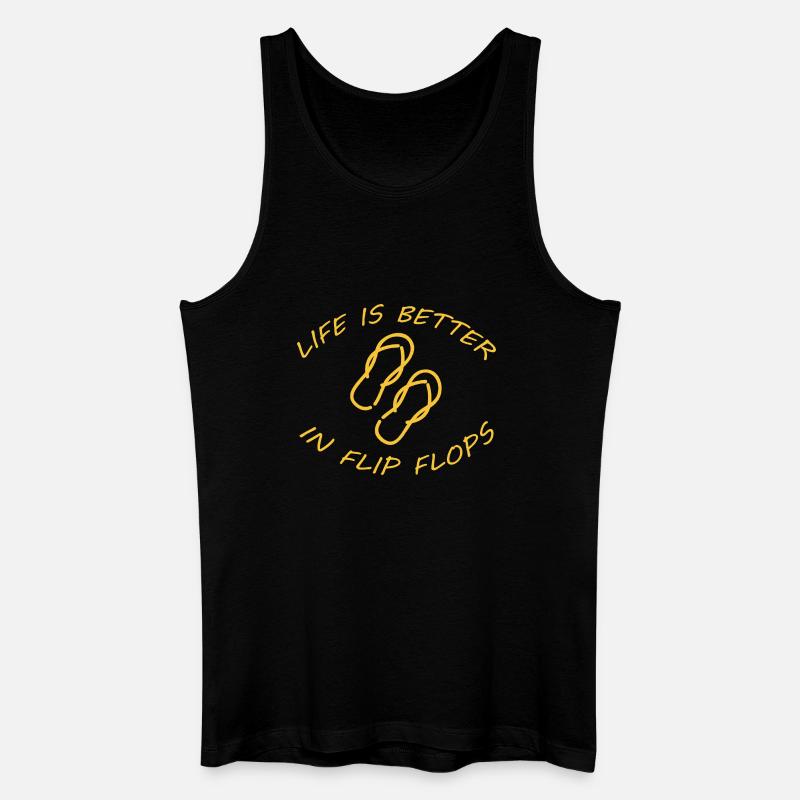 LIFE IS BETTER IN FLIP FLOPS - Männer Bio Tank Top - Schwarz