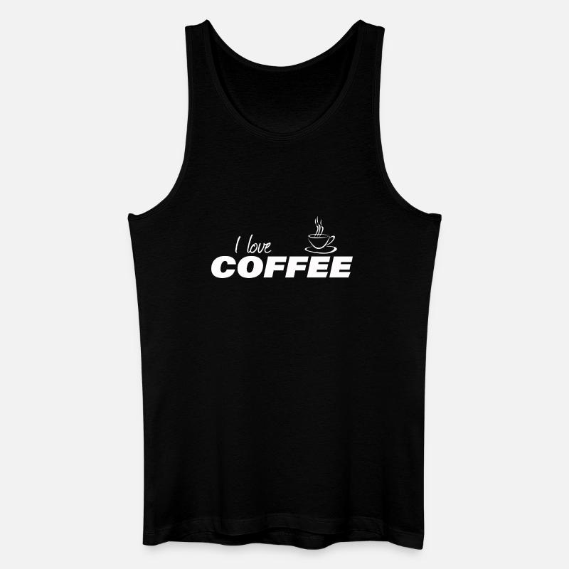 I LOVE COFFEE - Männer Bio Tank Top - Schwarz