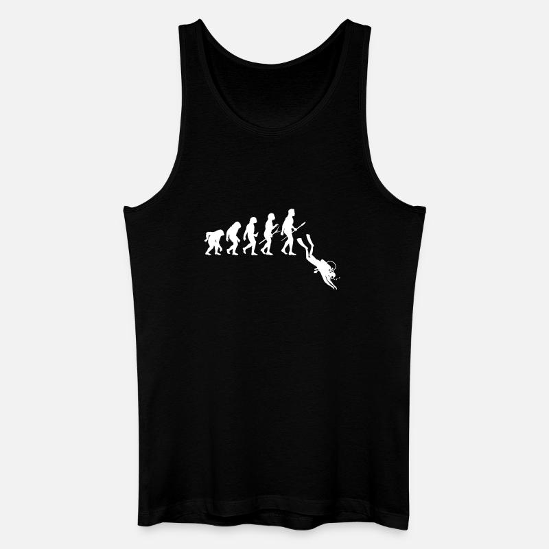 Taucher Evolution - Tauchen - Männer Bio Tank Top - Schwarz