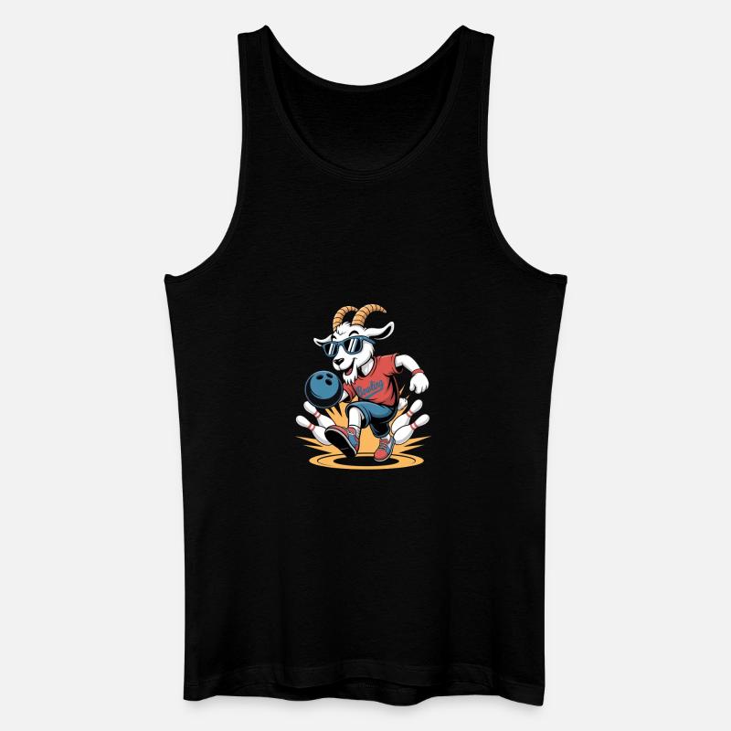Bowling Goat Cool Bowling-motiv - Økologisk tanktop til mænd - sort