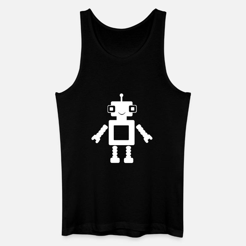 Kleiner Roboter - Männer Bio Tank Top - Schwarz