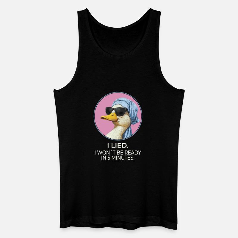 I Lied Duck – Lustiges Statement Design - Männer Bio Tank Top - Schwarz