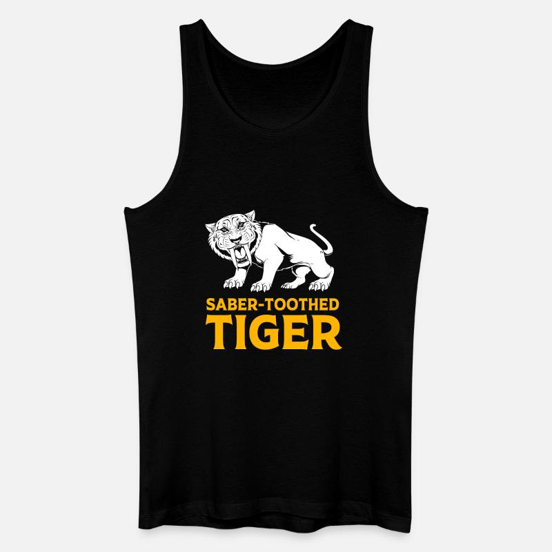 Säbelzahntiger Urzeit - Männer Bio Tank Top - Schwarz