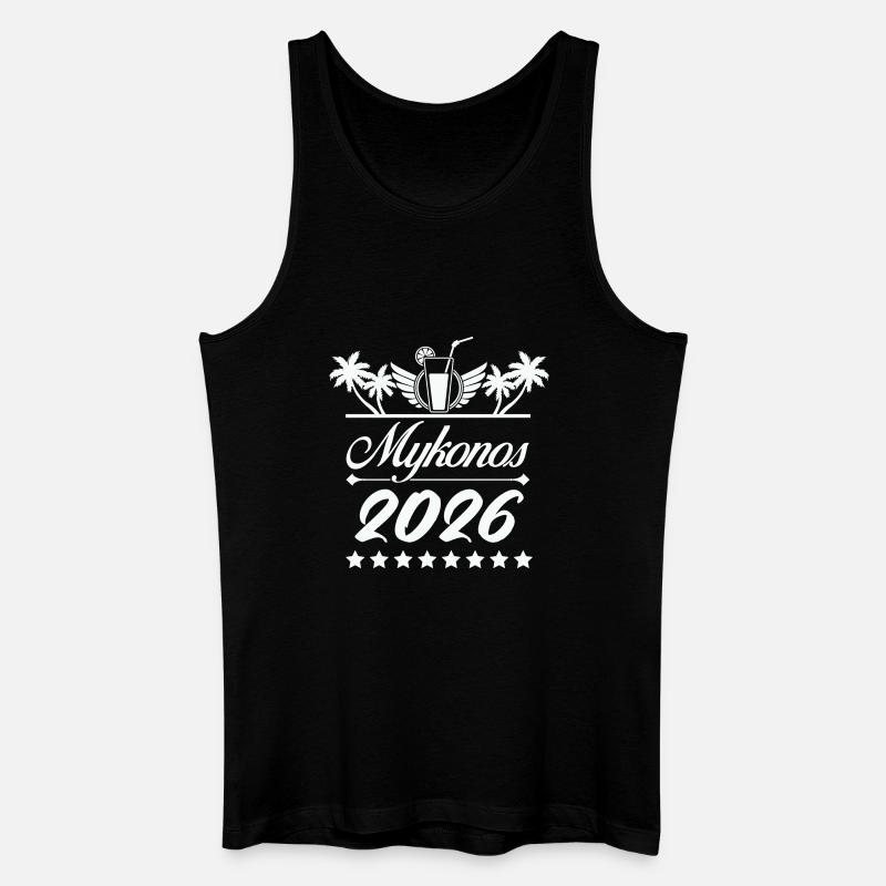 Mykonos 2026 Strand-Logo - Männer Bio Tank Top - Schwarz