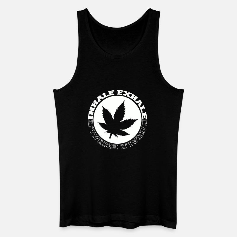 Logo rond de feuilles de cannabis - Débardeur bio Homme - noir