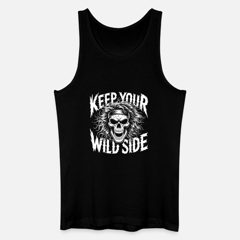 Keep Your Wild Side Skull - Männer Bio Tank Top - Schwarz