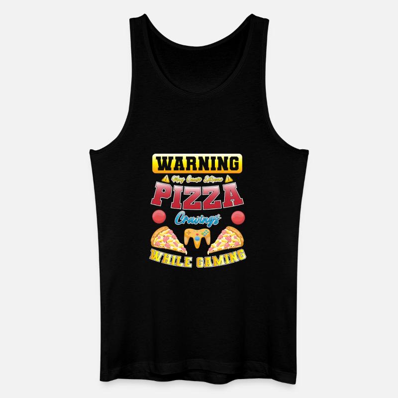 Pizza Gaming - Männer Bio Tank Top - Schwarz