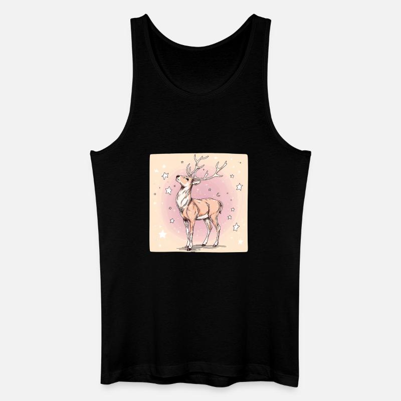 Hirsch mit Sternen - Männer Bio Tank Top - Schwarz