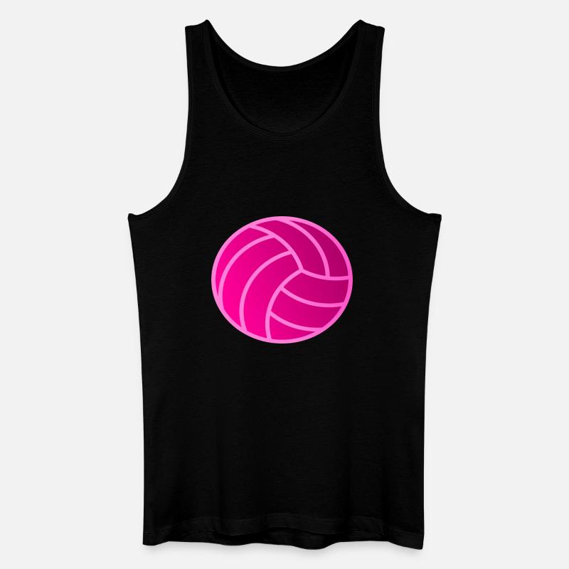 Pinker Volleyball - Männer Bio Tank Top - Schwarz