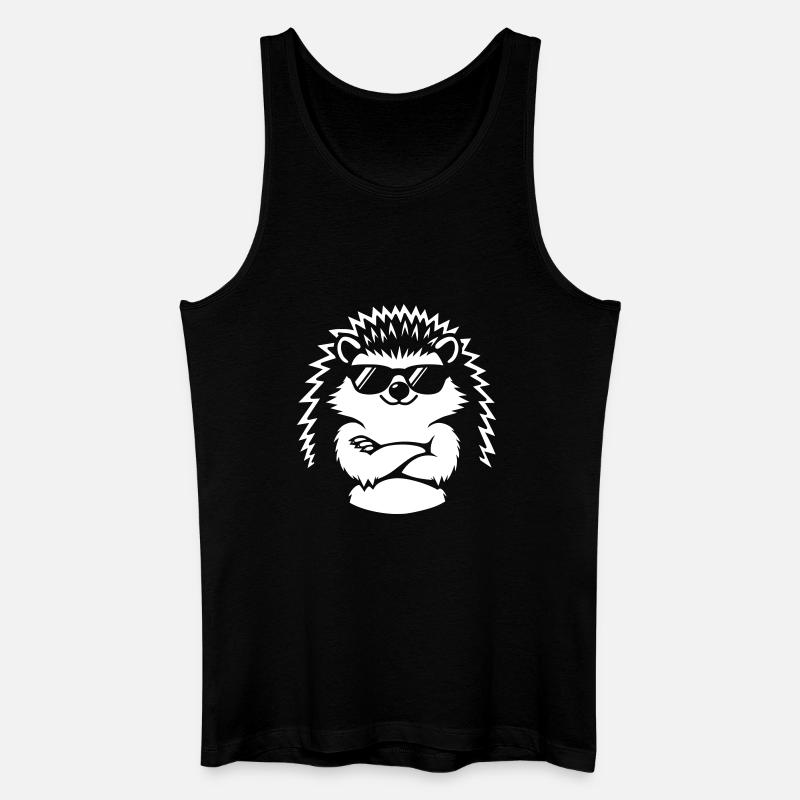 Cooler Igel mit Sonnenbrille - Männer Bio Tank Top - Schwarz