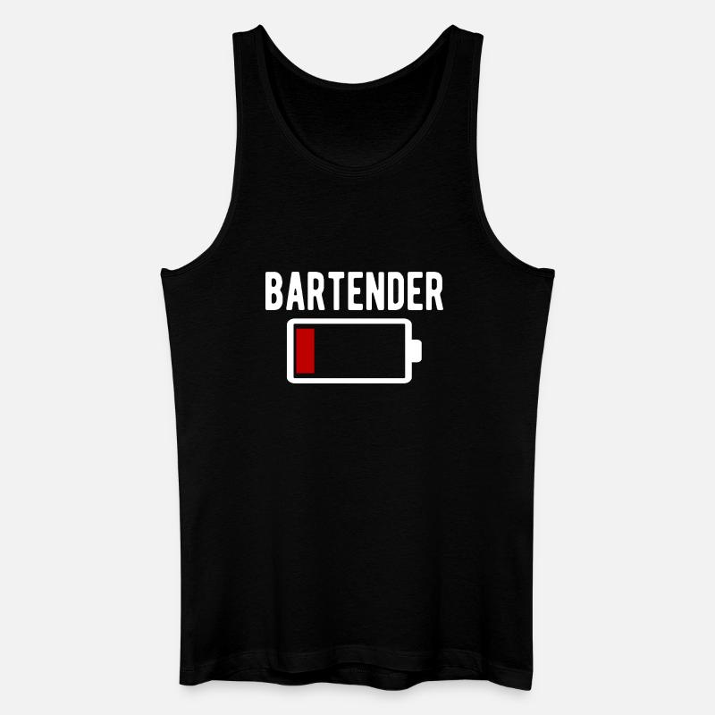 Bartender Charging Low Battery Funny - Men’s Organic Tank Top - black