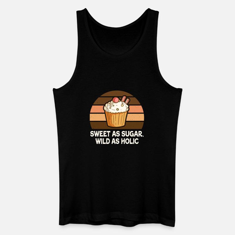 Süßer Cupcake-Retro-Sonnenuntergangsglanz - Männer Bio Tank Top - Schwarz