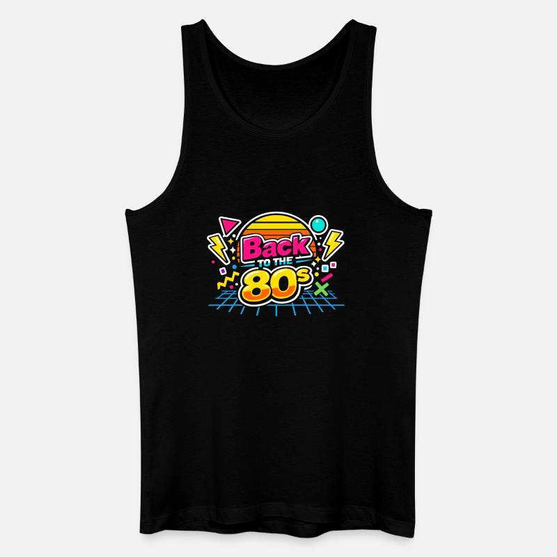 Back to the 80s - Männer Bio Tank Top - Schwarz