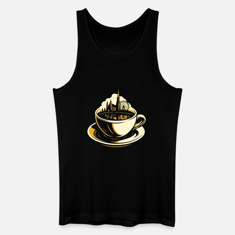 Vienna in a Cup - Männer Bio Tank Top - Schwarz
