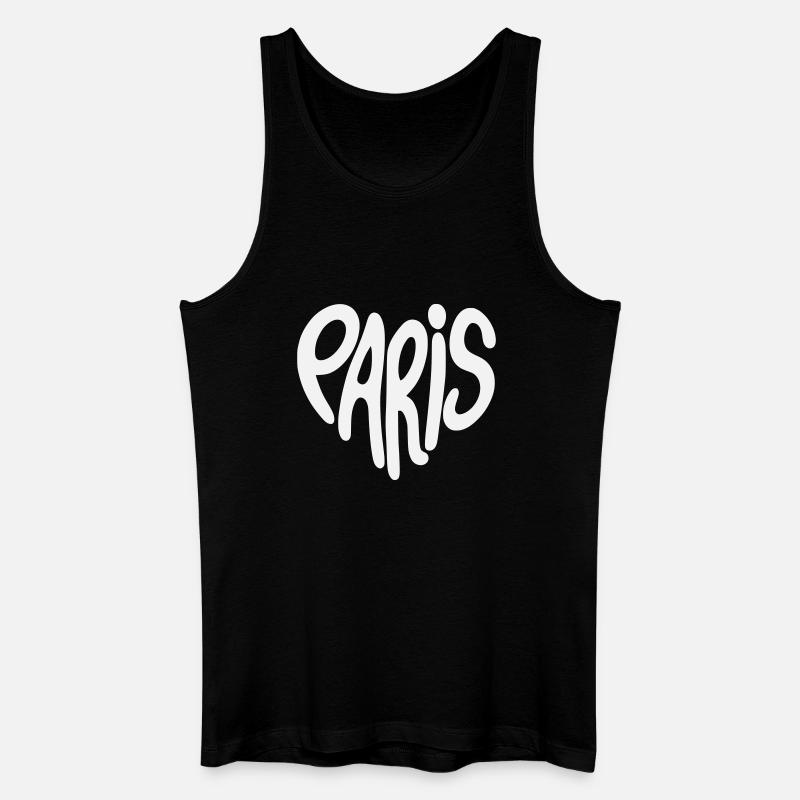 Paris Graffiti-Skript Logo herzförmig - Männer Bio Tank Top - Schwarz