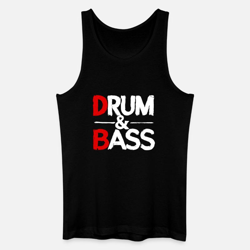 Drum & Bass / Rum & Ass Distressed - Männer Bio Tank Top - Schwarz