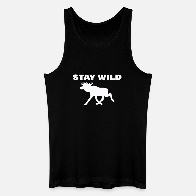 STAY WILD - Männer Bio Tank Top - Schwarz