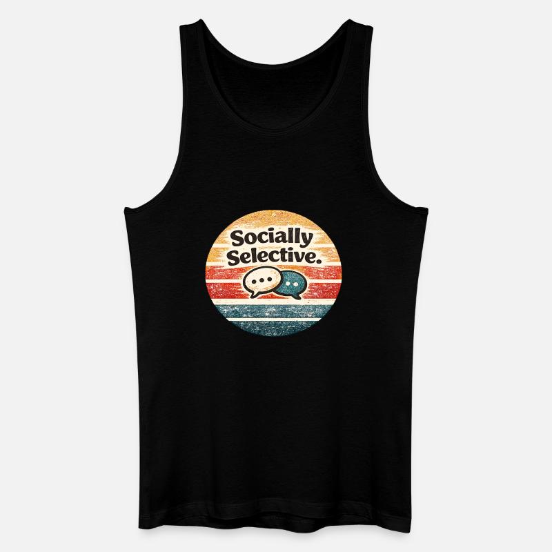 Socially Selective – Retro Chat Meme - Männer Bio Tank Top - Schwarz
