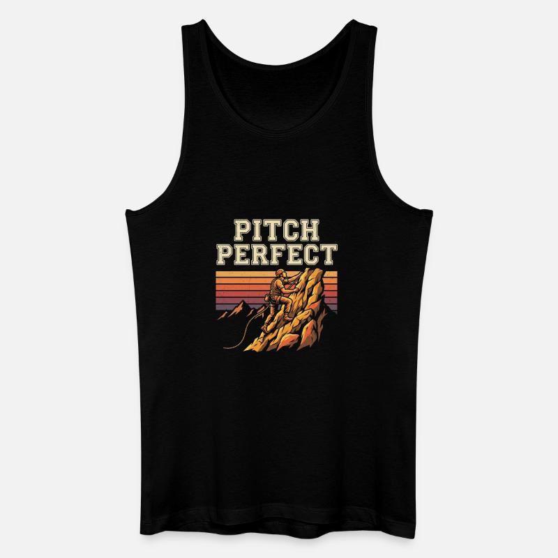 Pitch Perfect Klettern Bergsteigen - Männer Bio Tank Top - Schwarz