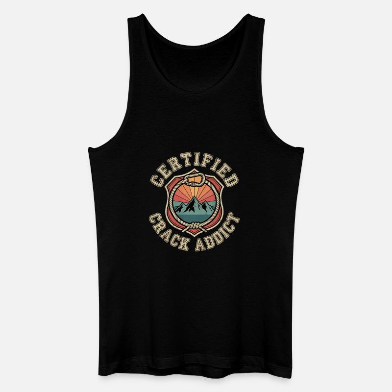 Certified Crack Addict Klettern Boulder Fan - Männer Bio Tank Top - Schwarz