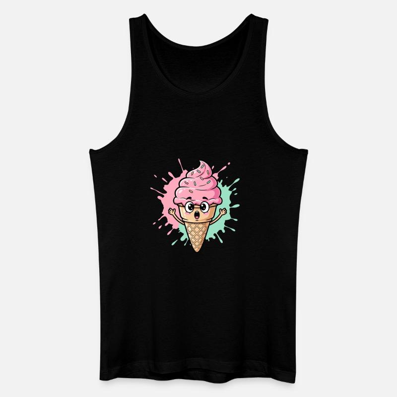 Kawaii Eistüte mit Sprinkles - Männer Bio Tank Top - Schwarz