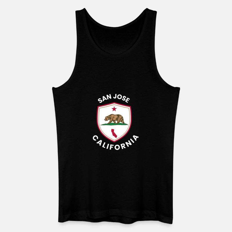 San Jose Shield Bear Emblem - Männer Bio Tank Top - Schwarz