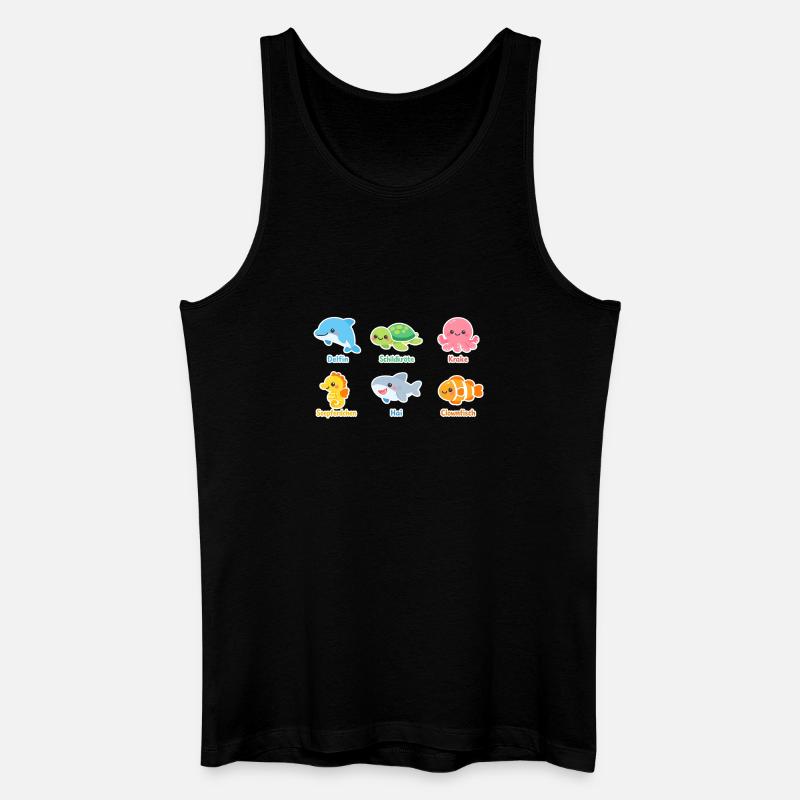 Kuschelige Meerestiere Sticker - Männer Bio Tank Top - Schwarz