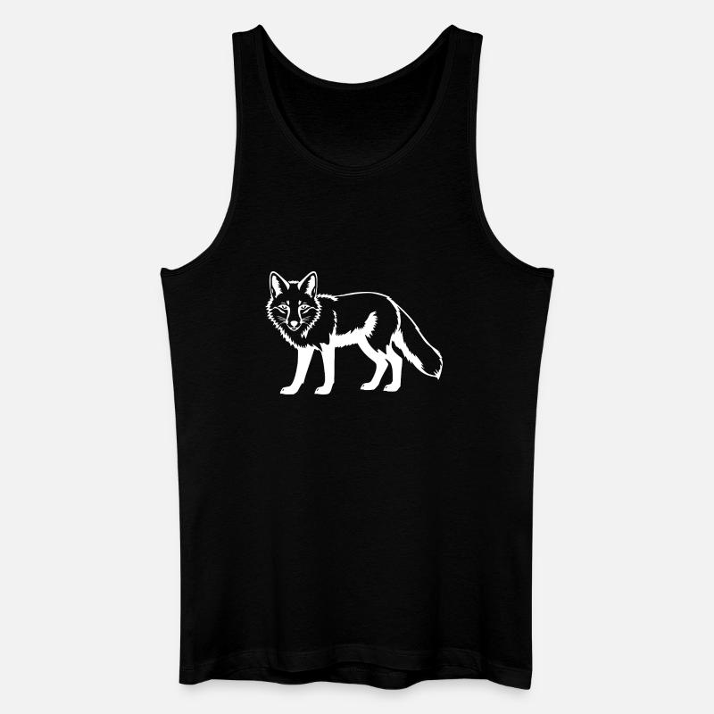 weißer Fuchs weiß - Männer Bio Tank Top - Schwarz