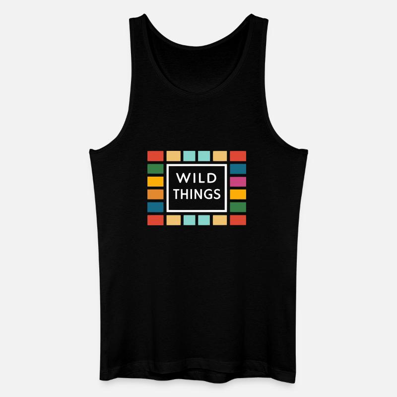 Wild Things Bunte Rahmen - Männer Bio Tank Top - Schwarz