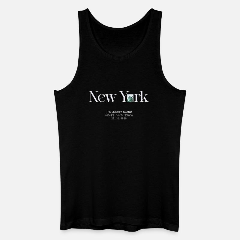 Liberty Island Neon-Skyline - Männer Bio Tank Top - Schwarz