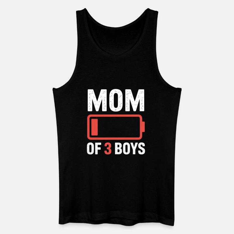 Mutter von 3 Jungen Batterie - Männer Bio Tank Top - Schwarz