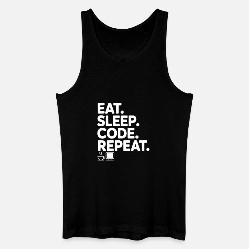 Eat. Sleep. Code. Repeat. - Men’s Organic Tank Top - black