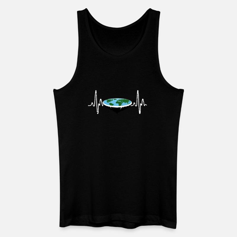 Herzschlag Flache Erde - Männer Bio Tank Top - Schwarz