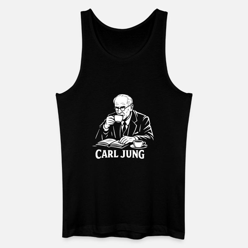 Carl Jung Coffee Study Tee - Men’s Organic Tank Top - black