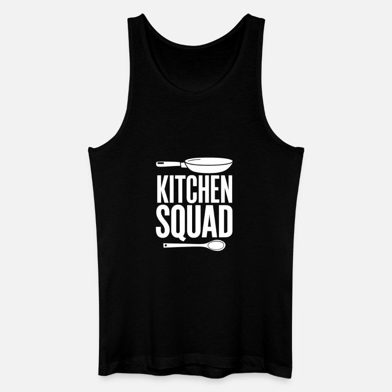 Kitchen Squad Kochteam Pfanne Kochlöffel - Männer Bio Tank Top - Schwarz