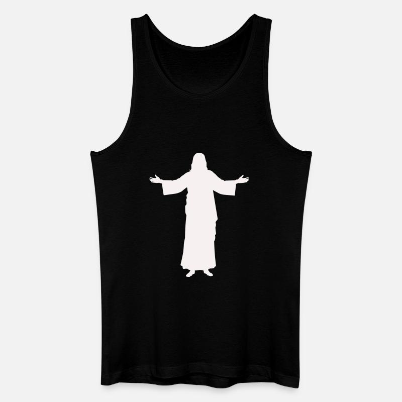 jesus- - Männer Bio Tank Top - Schwarz