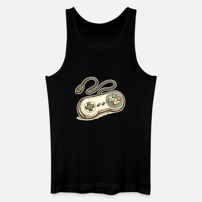 Retro Game Controller Graphics - Men’s Organic Tank Top - black