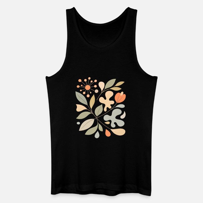 Abstraktes Blumen Muster Illustration - Männer Bio Tank Top - Schwarz
