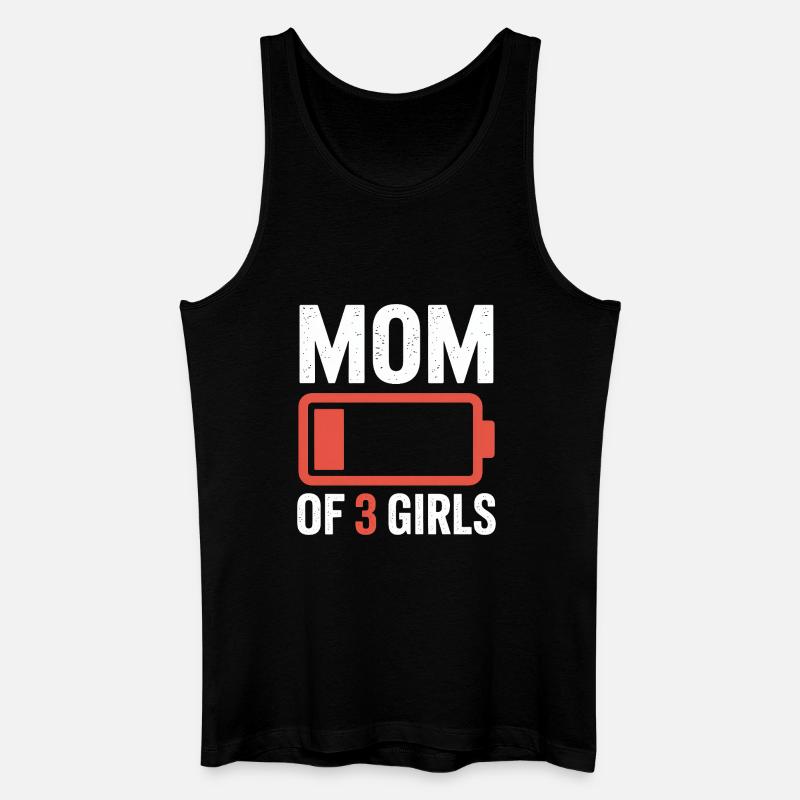 Mutter von 3 Mädchen - Männer Bio Tank Top - Schwarz