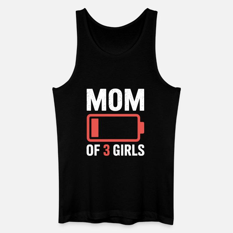 Mama von 3 Mädchen Batterie-Symbol - Männer Bio Tank Top - Schwarz